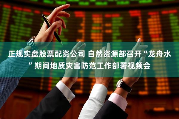 正规实盘股票配资公司 自然资源部召开“龙舟水”期间地质灾害防范工作部署视频会