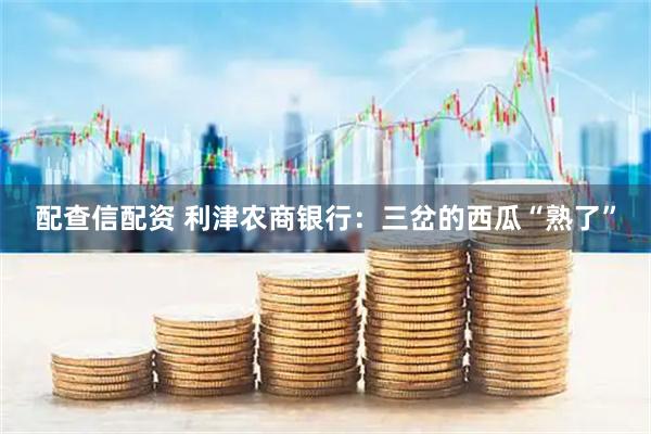 配查信配资 利津农商银行：三岔的西瓜“熟了”
